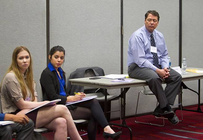 Clark County School District Superintendent Pat Skorkowski moderates a discussion during the 2015 Las Vegas Sun Youth Forum at the Las Vegas Convention Center Tuesday, Nov. 24, 2015.