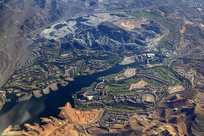 The Lake Las Vegas development in Henderson as viewed from a plane on Nov. 26, 2015.