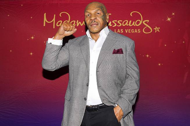 The world's first Mike Tyson wax figure is shown after an unveiling at Madame Tussauds on Tuesday, Dec. 1, 2015, at Madame Tussauds Las Vegas. The figure is modeled after Tyson’s appearance as himself in “The Hangover.” The figure will be permanently displayed inside the attraction’s “The Hangover Experience” exhibit.