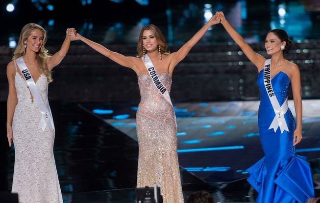 The final three of the Miss Universe Pageant on Sunday, ...