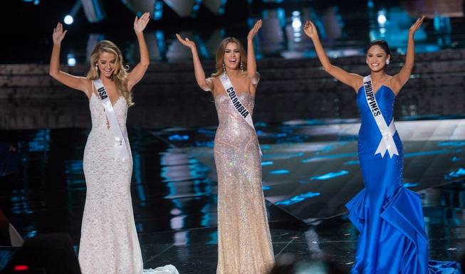 The final three of the Miss Universe Pageant on Sunday, ...