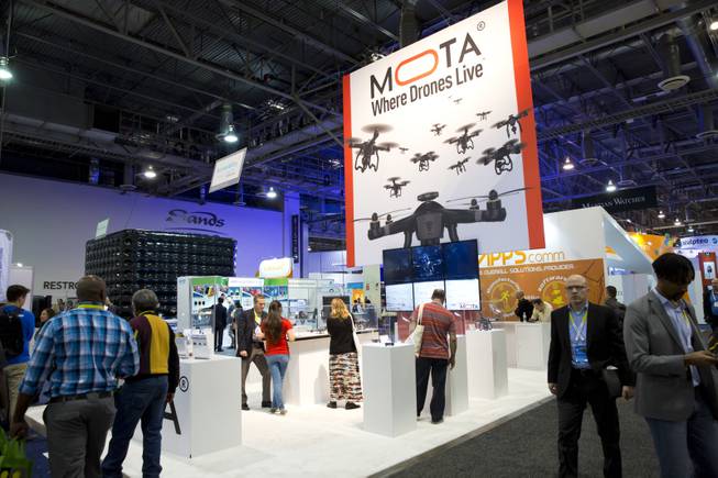 Mota is one of the many drone companies on display at CES Wed. Jan 6, 2016.