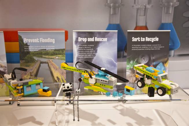 A look at the Lego Education booth during CES, Wed. Jan 6, 2016.