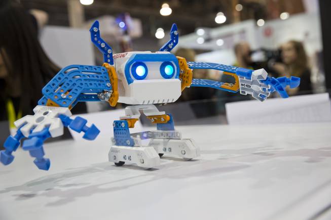 Meccano Maker System robots are seen during CES, Wed. Jan 6, 2016.