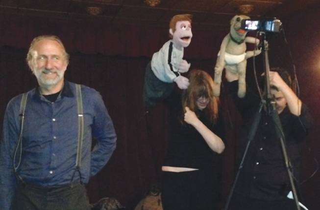 Brian Henson, son of the late Jim Henson, is shown with characters from “Puppet Up! Uncensored” at Jim Henson Co. headquarters Thursday, Jan. 7, 2016, in Los Angeles.