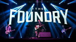 Ben Carey of Lifehouse, Daniel Park and Seth Thomas perform during a preview of the Foundry on Thursday, Jan. 14, 2016, at SLS Las Vegas.