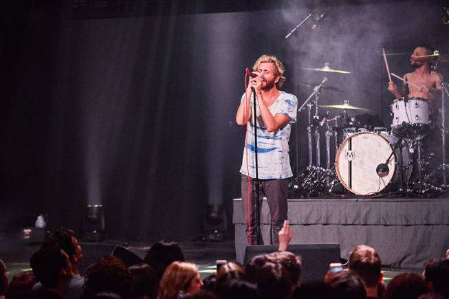 Awolnation performs during the grand opening of the Foundry on Friday, Feb. 5, 2016, at SLS Las Vegas.