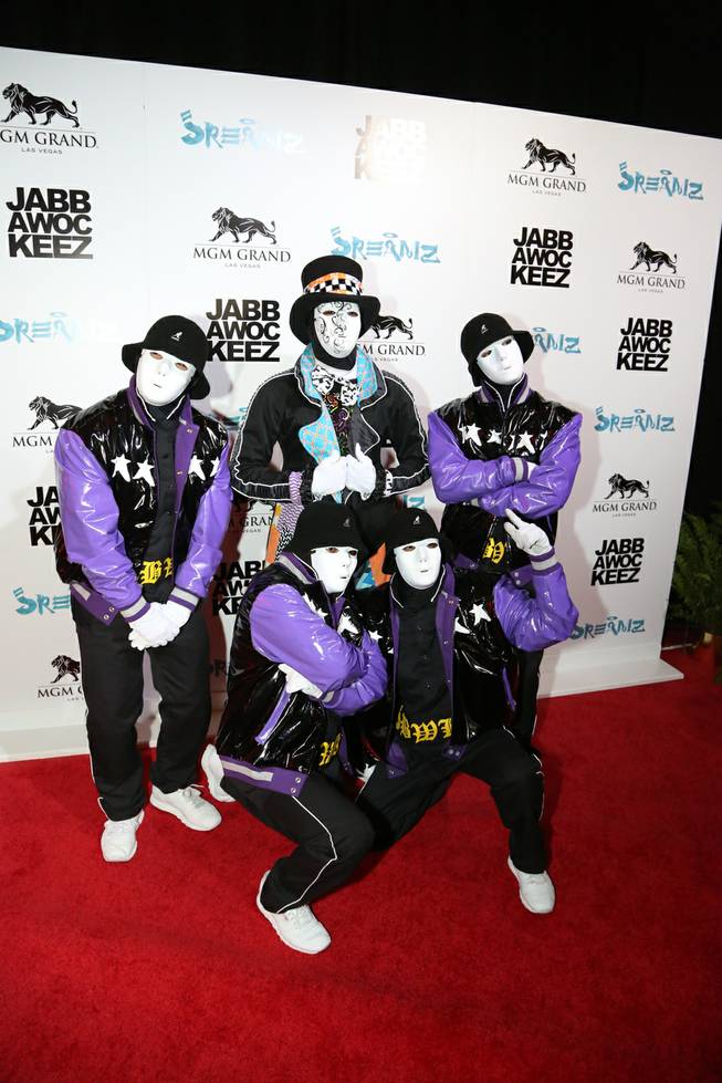 Cast members of the Jabbawockeez attend their grand opening of “Jreamz” on Friday, Feb. 19, 2016, at MGM Grand.
