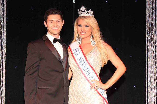 Mrs. Summerlin Lauren Cahlan of Wicked Creative PR is crowned 2016 Mrs. Nevada America on Sunday, Feb. 28, 2016, at Suncoast. Cahlan is pictured here with husband Shaun Cahlan.