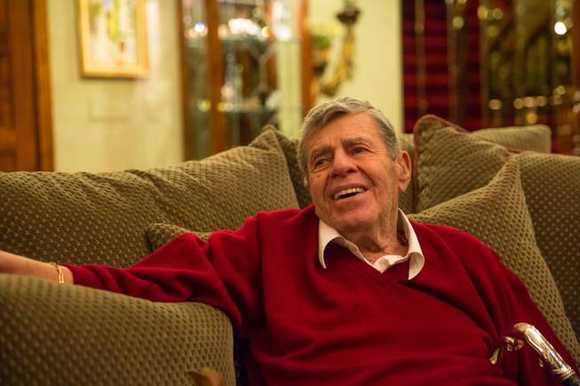 Entertainment legend Jerry Lewis photographed at his home Wednesday, Feb. 24, 2016, in Las Vegas.