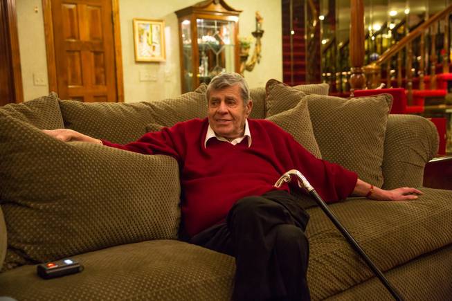 Entertainment legend Jerry Lewis photographed at his home Wednesday, Feb. 24, 2016, in Las Vegas.