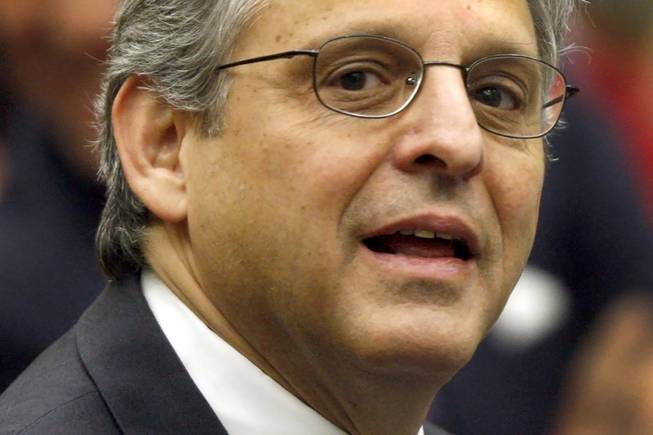In this May 1, 2008, file photo, Judge Merrick B. Garland is seen at the federal courthouse in Washington.