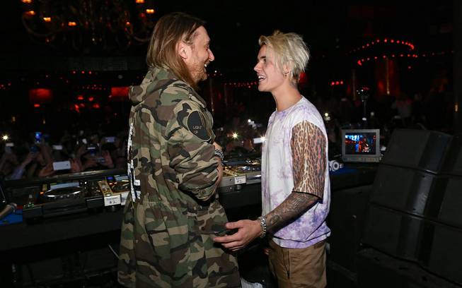 David Guetta and Justin Bieber on Friday, March 25, 2016, ...