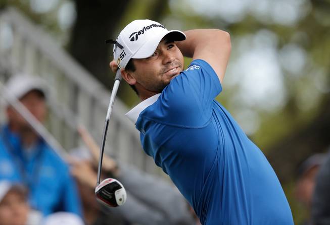 Jason Day, of Australia, hits his drive on the first hole Sunday, March 27, 2016, during the semifinal final round against Rory McIlroy, of Northern Ireland, at the Dell Match Play Championship golf tournament at Austin County Club in Austin, Texas.