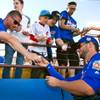 Chicago Cubs' player Kris Bryant (17) signs autographs at the Big League Weekend baseball game against the New York Mets at Cashman Field on Thursday, March 31, 2016.  He is a Las Vegas native and one of baseball's brightest, young stars.