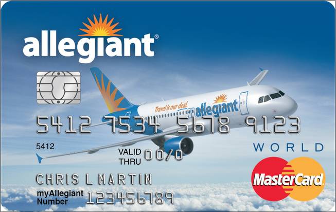An image shows Allegiant Air's planned credit card.