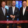 Aria President Bobby Baldwin, Hakkasan Group President Nick McCabe and Infinity World Development Corp. President Bill Grounds attend the ribbon-cutting ceremony for Jewel on Thursday, May 19, 2016, at Aria.
