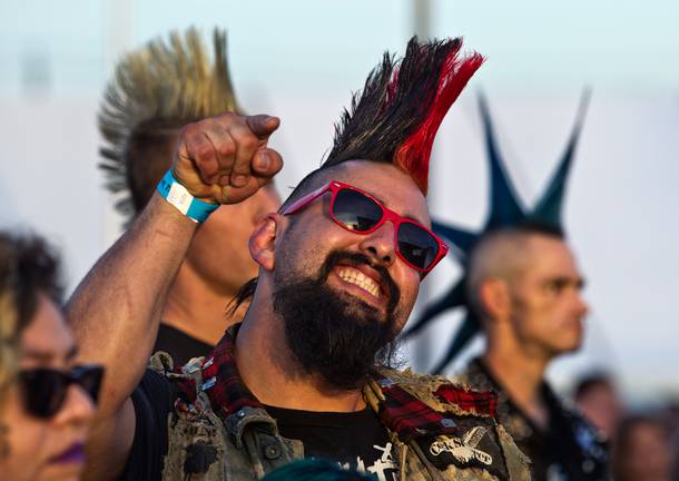 Attendee Richard Lopez recognizes some friends in the crowd during the Punk Rock Bowling & Music Festival in Downtown Las Vegas on Saturday, May 28, 2016.