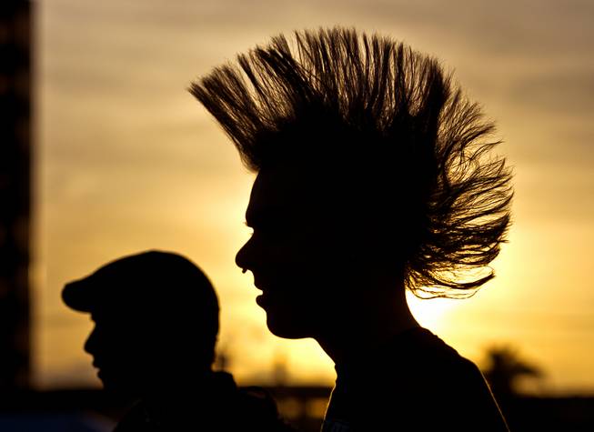 The sun sets on Grant Smith and others as the fun heats up during the Punk Rock Bowling & Music Festival in Downtown Las Vegas featuring music by The Exploited and Flag on Saturday, May 28, 2016.  L.E. Baskow
