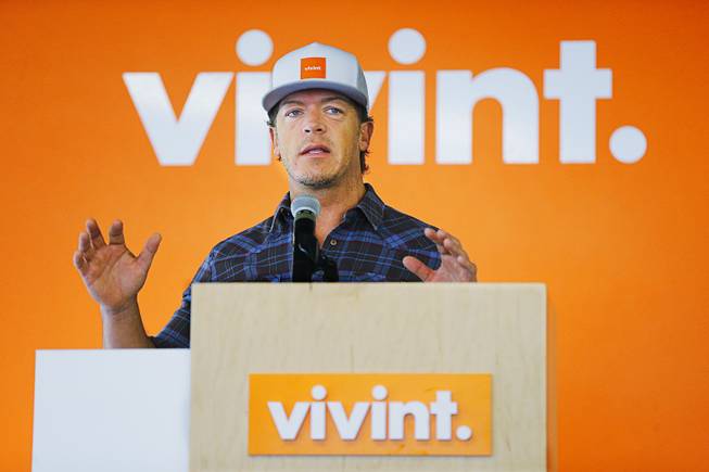 In this Oct. 21, 2014, file photo, CEO Todd Pedersen speaks during Vivint's Innovation Center grand opening in Lehi, Utah. Officials say Pedersen was involved in a crash that killed an 8-year-old boy at a Mexico race track. Pederson was released Sunday, June 5, 2016, after questioning by authorities.