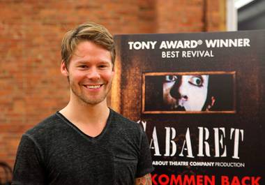 This Jan. 8, 2016, photo shows Randy Harrison, who plays the MC role made famous by award winners Joel Grey and Alan Cumming, during a rehearsal in New York for the “Cabaret” tour. The musical, about the world of the indulgent Kit Kat Klub in Berlin, lands at the Smith Center on Tuesday, June 14, 2016, for a limited run. 