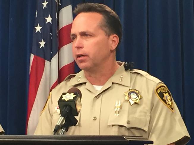 Clark County Assistant Sheriff Tom Roberts briefs the media Monday, June 13, 2016, in the wake of the deadliest mass shooting in U.S. history, which took place in Orlando the previous day.
