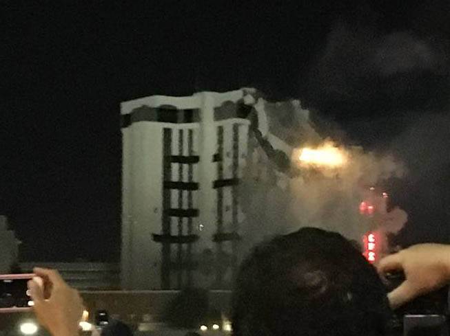 The Monaco Tower of the Riviera is imploded Tuesday, June 14, 2016.