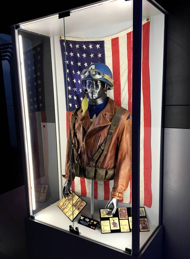 Captain America display at the Marvel’s Avengers STATION, an immersive exhibit that takes visitors on a journey through the Avengers superhero franchise, Tuesday, June 14, 2016, at Treasure Island.