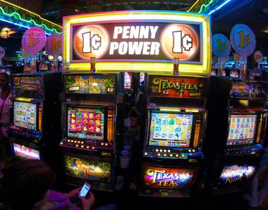 Penny slots at La Bayou in downtown Las Vegas.