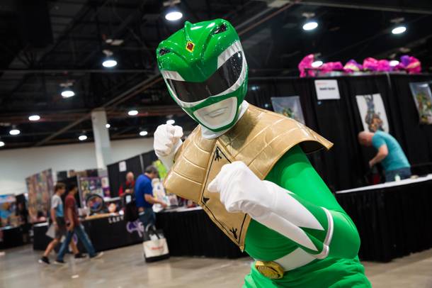 A cosplayer dressed as the Green Ranger poses for a photo during The Amazing Las Vegas Comic Con 2016, at the Las Vegas Convention Center, Friday June 17, 2016.