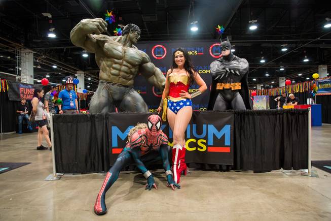 Cosplayers pose for a photo during The Amazing Las Vegas Comic Con 2016, at the Las Vegas Convention Center, Friday June 17, 2016.
