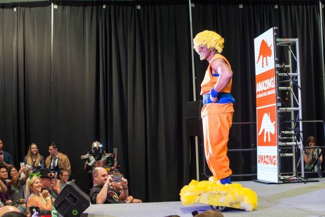 A cosplayer participates in the Cosplay Contest during The Amazing Las Vegas Comic Con 2016, at the Las Vegas Convention Center, Saturday June18, 2016.