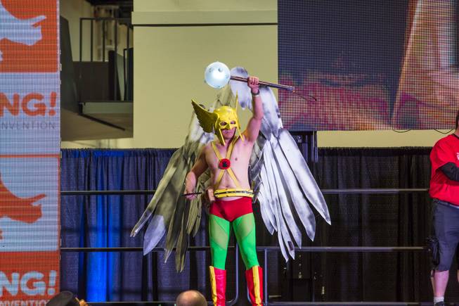 A cosplayer participates in the Cosplay Contest during The Amazing Las Vegas Comic Con 2016, at the Las Vegas Convention Center, Saturday June18, 2016.