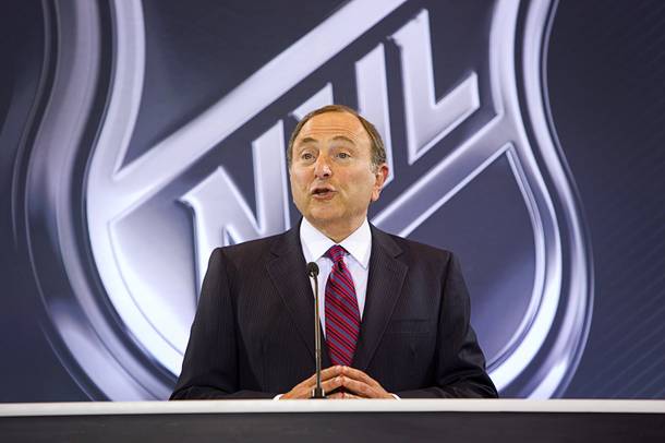 Gary Bettman, NHL commissioner, announces Las Vegas' first professional sports franchise during a news conference at the Encore Wednesday, June 22, 2016. The NHL expansion team is expected to begin play in the 2017-18 season at T-Mobile Arena.