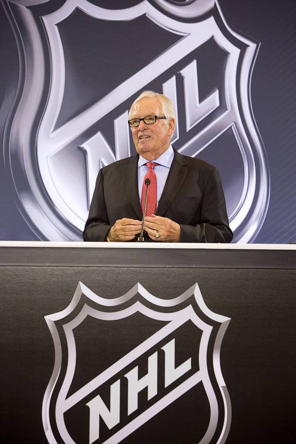 New NHL franchise owner Bill Foley speaks after the announcement of Las Vegas' first professional sports franchise during a news conference at the Encore Wednesday, June 22, 2016. The NHL expansion team is expected to begin play in the 2017-18 season at T-Mobile Arena.