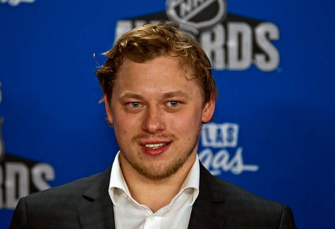 Vladimir Tarasenko poses for photographers on the Red Carpet leading up to the 2016 NHL Awards from The Joint within the Hard Rock Hotel and Casino on Wednesday, June 22, 2016.