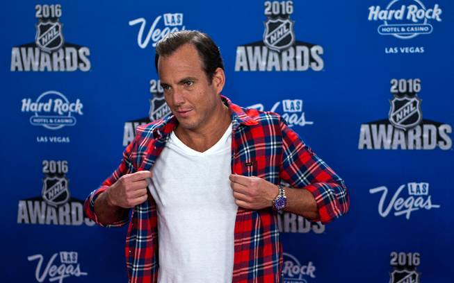 Actor and 2016 NHL Awards host Will Arnett gets tough on the Red Carpet leading up to the show at The Joint inside the Hard Rock Hotel and Casino on Wednesday, June 22, 2016.