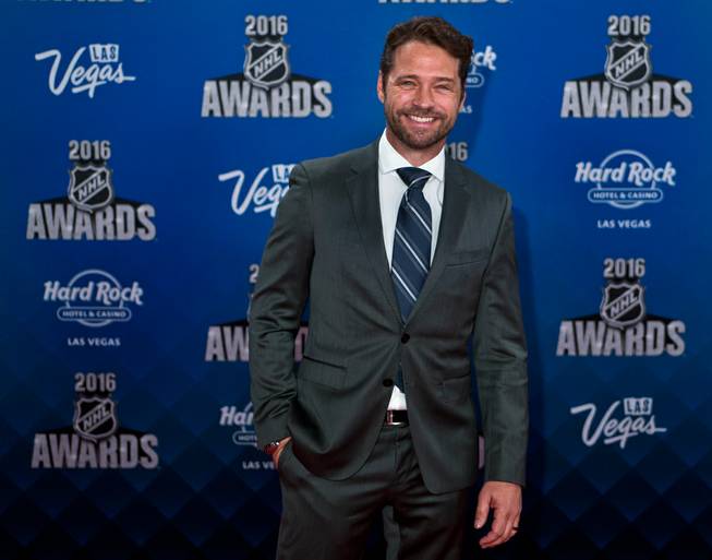 Actor Jason Priestley poses on the Red Carpet leading up to the 2016 NHL Awards at The Joint inside the Hard Rock Hotel and Casino on Wednesday, June 22, 2016.