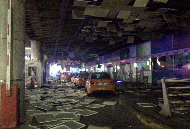 An entrance of the Ataturk Airport in Istanbul after explosions, Tuesday, June 28, 2016.