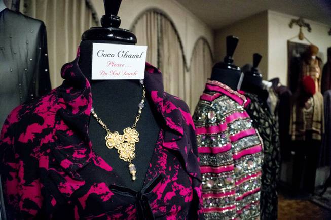 A close-up look at the McGuire sister's designer vintage wardrobe collection on display inside Phyllis McGuire's 65,000 square foot mansion located in Rancho Circle, Tuesday, June 14, 2016. The estate went up for sale in July. 