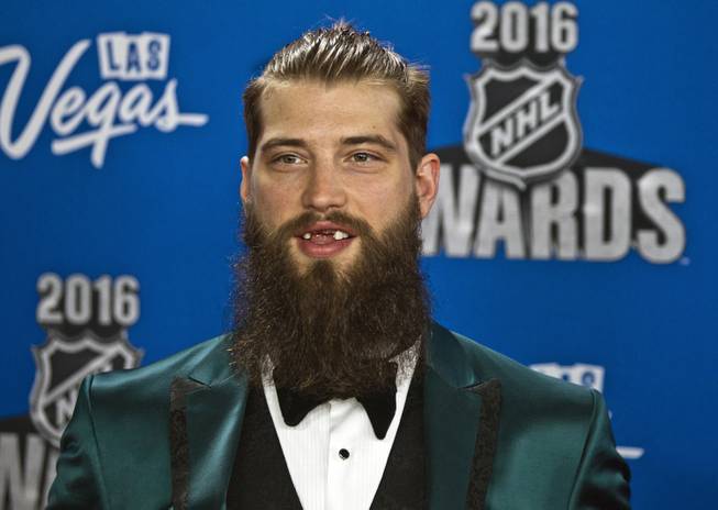Brent Burns currently playing for the San Jose Sharks on the Red Carpet leading up to the 2016 NHL Awards from The Joint within the Hard Rock Hotel and Casino.