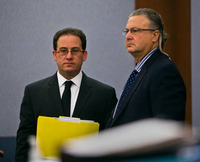 Lawyers David Chesnoff and Richard Schonfeld appear for client Vince Neil of Motley Crue within Justice Court in Las Vegas for his arraignment on a misdemeanor battery charge Wednesday, July 27, 2016.