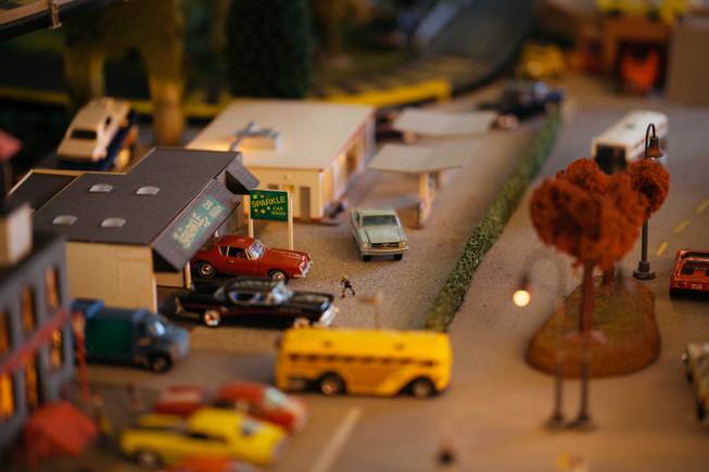 A miniature scene created by Clark Pero in his living room on July 5, 2016.