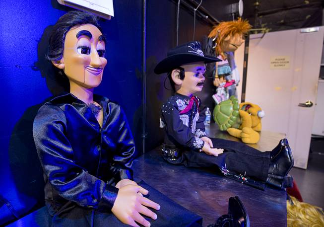 Terry Fator's puppets are shown backstage before a performance in the Terry Fator Theatre in the Mirage Wednesday, July 27, 2016. The show is expected reach a milestone of 1.5 million guests sometime this week.