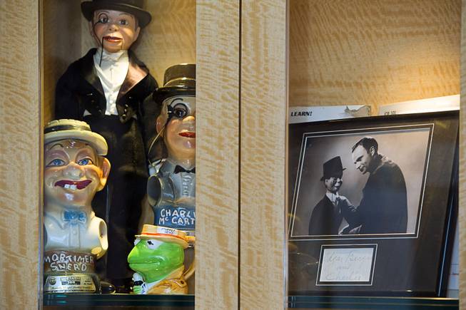 A photo of ventriloquist Edgar Bergen and his dummy Charlie McCarthy is shown in Terry Fator's dressing room in the Mirage Wednesday, July 27, 2016. The show is expected reach a milestone of 1.5 million guests sometime this week.