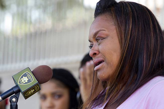 Surena Elder, aunt of Moreland Antwon Richey-Elder, speaks during a news conference Thursday, July 28, 2016. Moreland Antwon Richey-Elder was 20-years-old when he was shot and killed at a house party on July 28, 2014. The case is still unsolved.