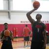 UNLV basketball players Jaylan Ballou, left, (22) and Cheickna Dembele (11) practice at Mendenhall Center on the UNLV campus Monday, August 1, 2016. The Rebels are practicing in preparation for a tournament later this month in the Bahamas.