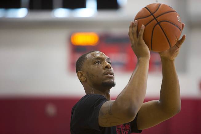 Christian Jones (20) is shown during UNLV basketball practice at Mendenhall Center on the UNLV campus Monday, August 1, 2016. The Rebels are practicing in preparation for a tournament later this month in the Bahamas.