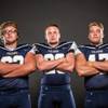 Members of the Foothill High football team pose for a photo at the Las Vegas Sun's high school football media day July 20, 2016 at the South Point. They include, from left, Jack Reynolds, Brandon Hargis, and Justin Dunlap.