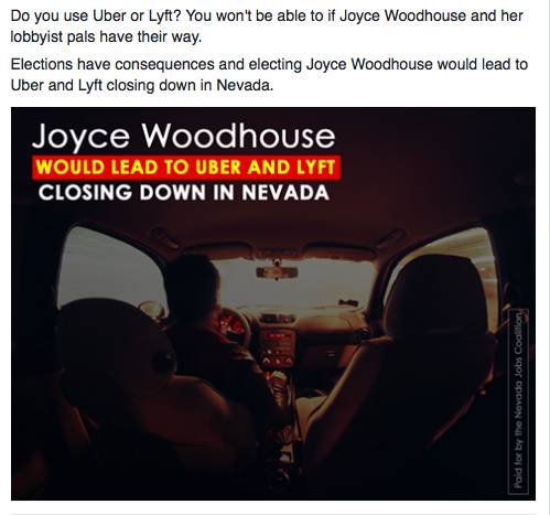 This ad targets Democratic state Senate candidate Joyce Woodhouse.